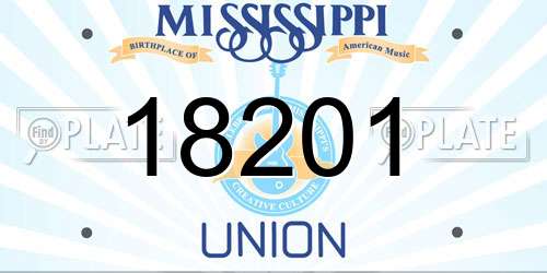 18201 Mississippi License Plate