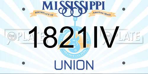 1821IV Mississippi License Plate