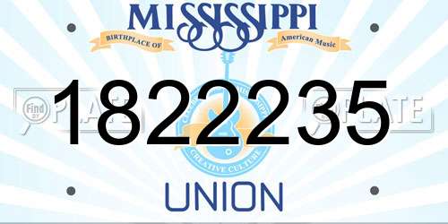 1822235 Mississippi License Plate