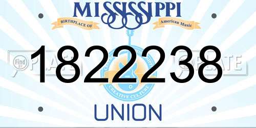 1822238 Mississippi License Plate