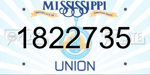 1822735 Mississippi License Plate