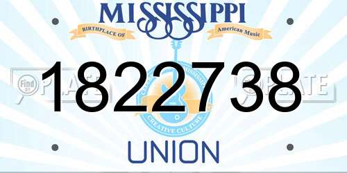 1822738 Mississippi License Plate