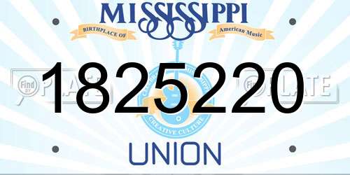 1825220 Mississippi License Plate