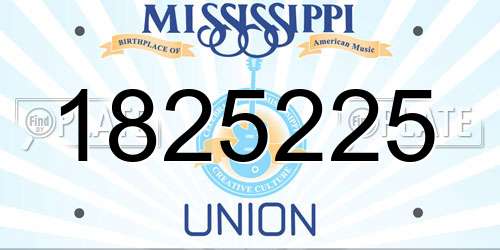 1825225 Mississippi License Plate