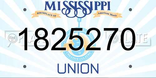1825270 Mississippi License Plate