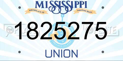 1825275 Mississippi License Plate
