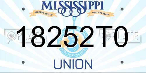 18252T0 Mississippi License Plate