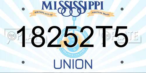 18252T5 Mississippi License Plate