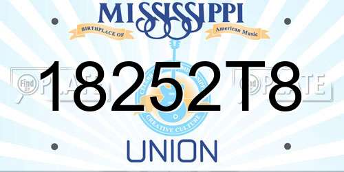 18252T8 Mississippi License Plate