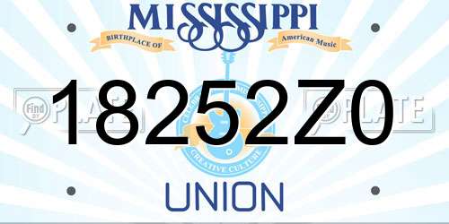 18252Z0 Mississippi License Plate