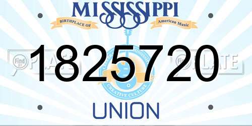 1825720 Mississippi License Plate