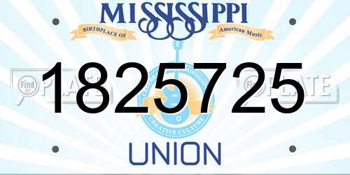 1825725 Mississippi License Plate