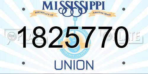1825770 Mississippi License Plate
