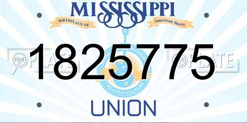 1825775 Mississippi License Plate