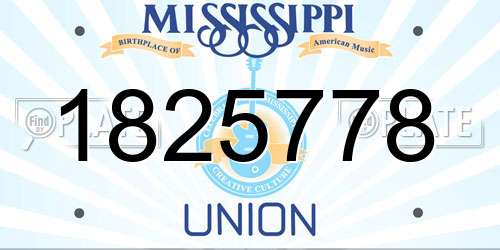 1825778 Mississippi License Plate