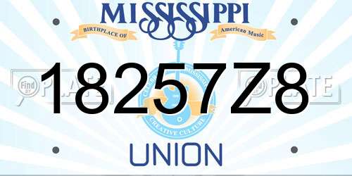 18257Z8 Mississippi License Plate