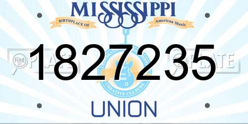 1827235 Mississippi License Plate