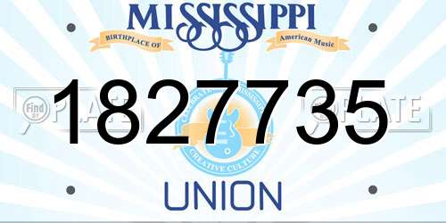 1827735 Mississippi License Plate