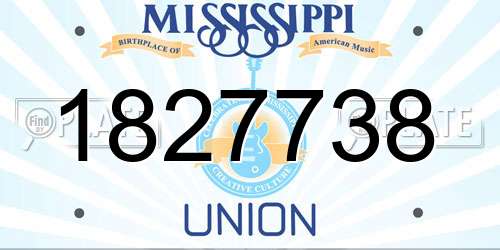 1827738 Mississippi License Plate