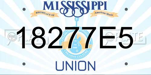 18277E5 Mississippi License Plate