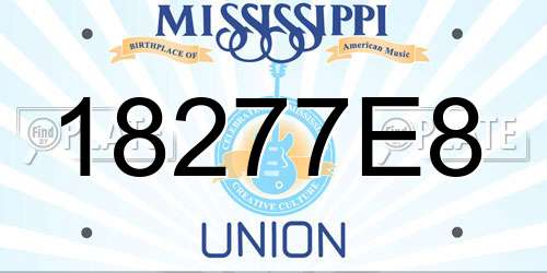 18277E8 Mississippi License Plate
