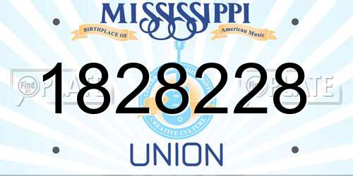 1828228 Mississippi License Plate
