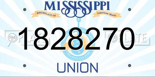 1828270 Mississippi License Plate