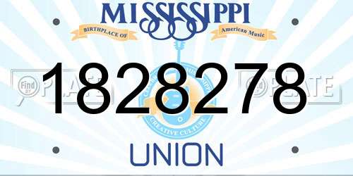 1828278 Mississippi License Plate