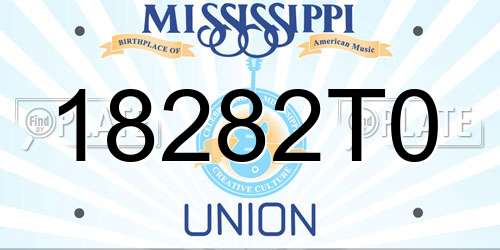 18282T0 Mississippi License Plate