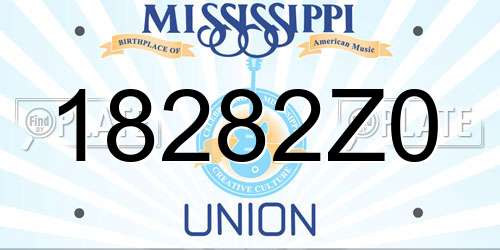 18282Z0 Mississippi License Plate