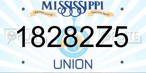 18282Z5 Mississippi License Plate