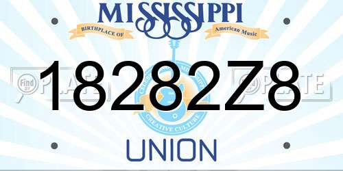 18282Z8 Mississippi License Plate