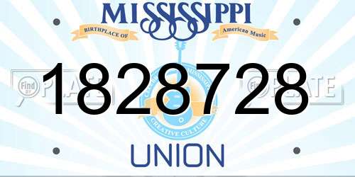 1828728 Mississippi License Plate