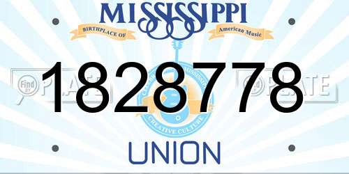 1828778 Mississippi License Plate