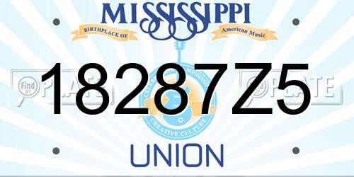 18287Z5 Mississippi License Plate
