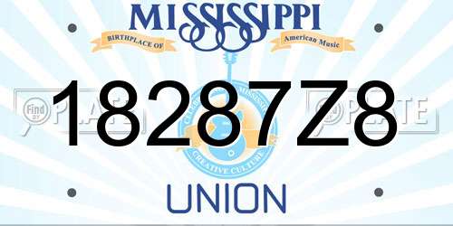 18287Z8 Mississippi License Plate