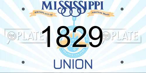 1829 Mississippi License Plate