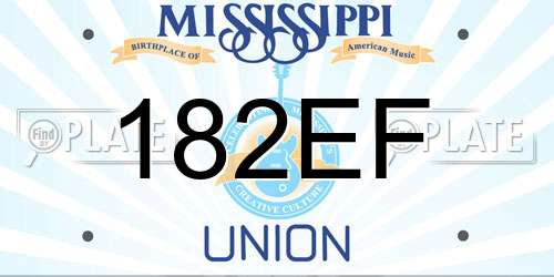 182EF Mississippi License Plate