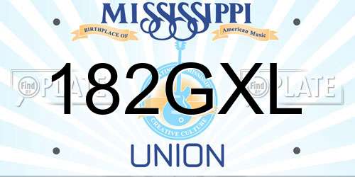 182GXL Mississippi License Plate