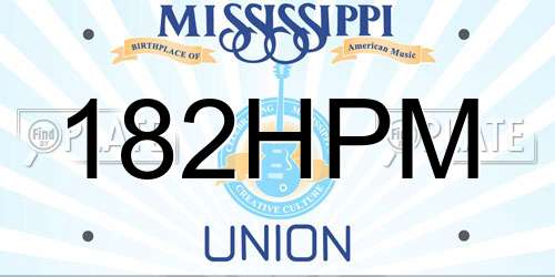 182HPM Mississippi License Plate