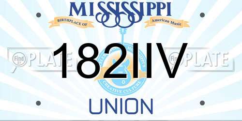 182IIV Mississippi License Plate