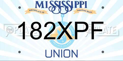 182XPF Mississippi License Plate