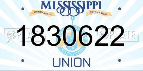 1830622 Mississippi License Plate