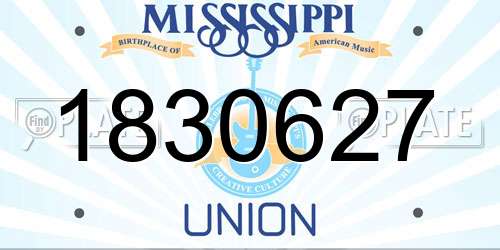 1830627 Mississippi License Plate