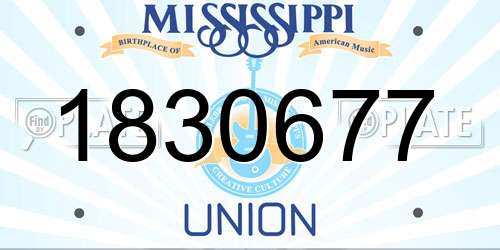 1830677 Mississippi License Plate
