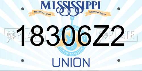 18306Z2 Mississippi License Plate