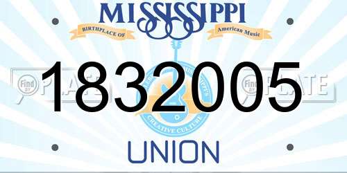 1832005 Mississippi License Plate