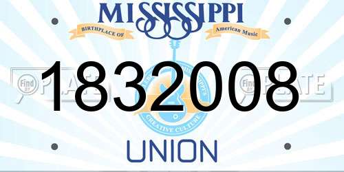 1832008 Mississippi License Plate
