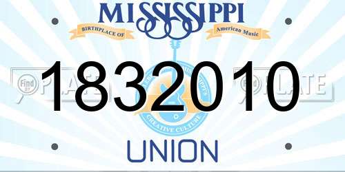 1832010 Mississippi License Plate