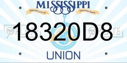 18320D8 Mississippi License Plate